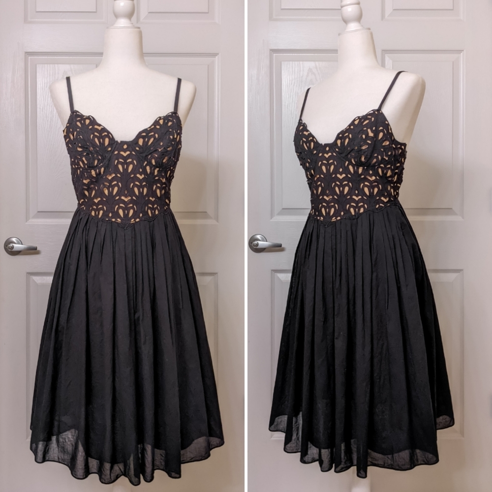 CATHERINE MALANDRINO Cotton Lace Cut-out Dress